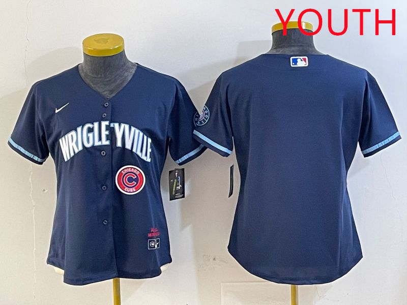 Youth Chicago Cubs Blank Blue City Edition Game 2025 Nike MLB Jersey style 1